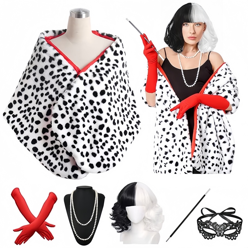 Women'S Accessories In The 1950S - Dames Cruella Deville korte Dalmatische print
