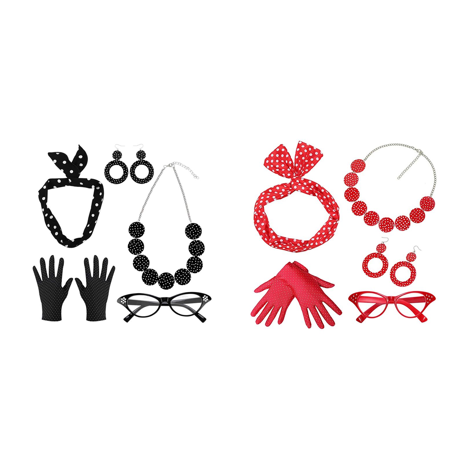 Women'S Accessories In The 1950S - 5-pack jaren 1950 dameskostuumset bril haarband