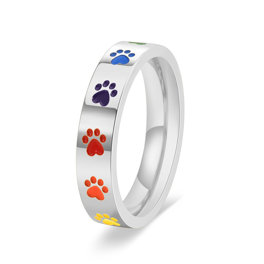 Women'S Accessories Rainbow Shops - Zoete regenbooghondprintring voor damesaccessoires Verse Academiestijl