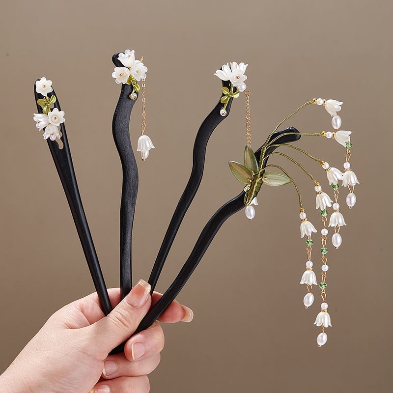 Women Accessories Shop - Houten bloem haarspeld Vintage Convallaria Majalis