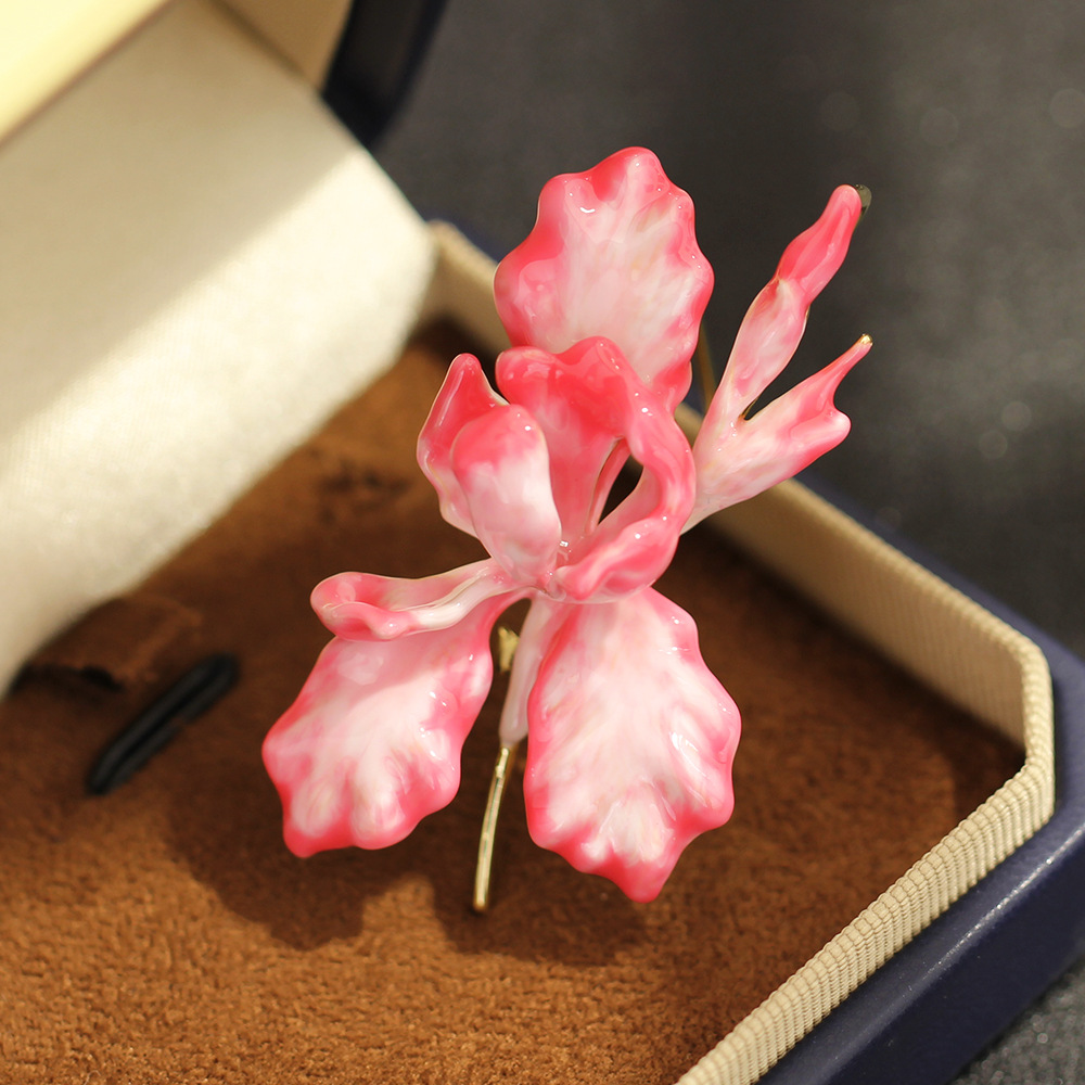Women Accessories Bouquet - Mode roze gradiënt olie-druppelende iris bloem