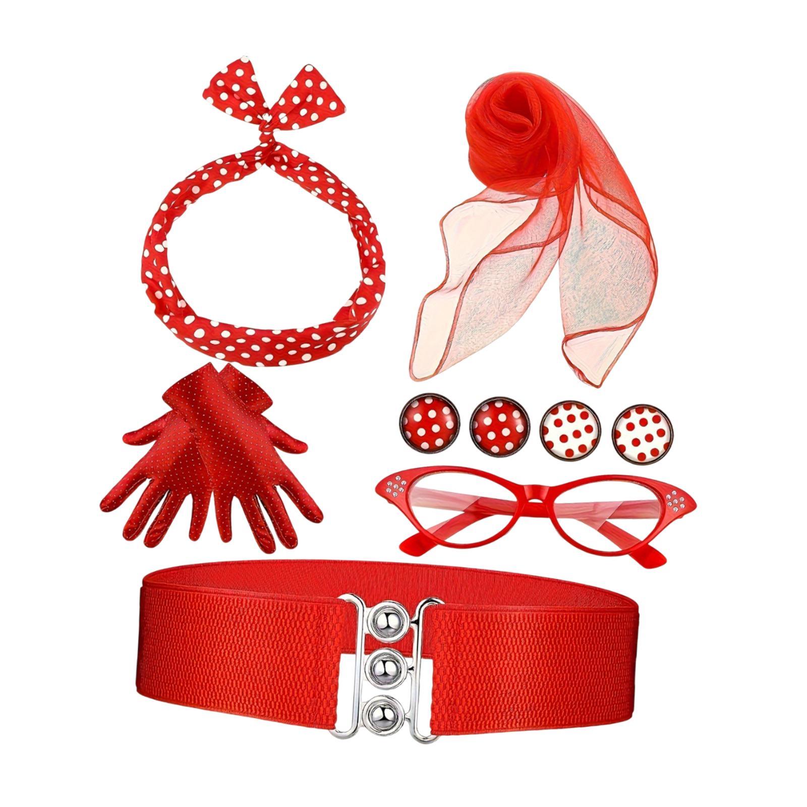 Women'S Accessories In The 1950S - Jaren 50 Dameskostuum Oorbellen Handschoenen Verkleedkleding