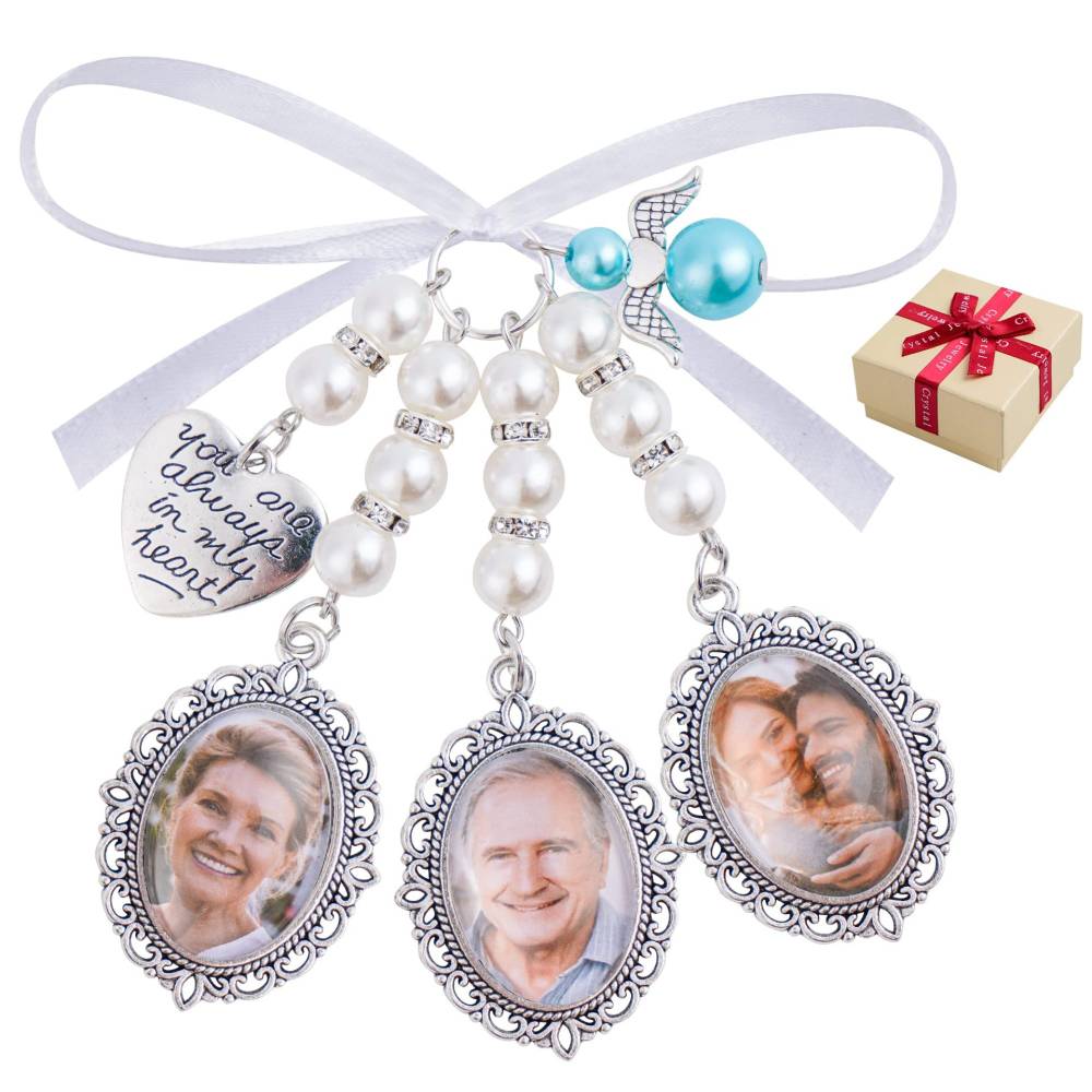 Women Accessories Bouquet - Bruidsboeket Charm Blauwe Parel Engel Tijd