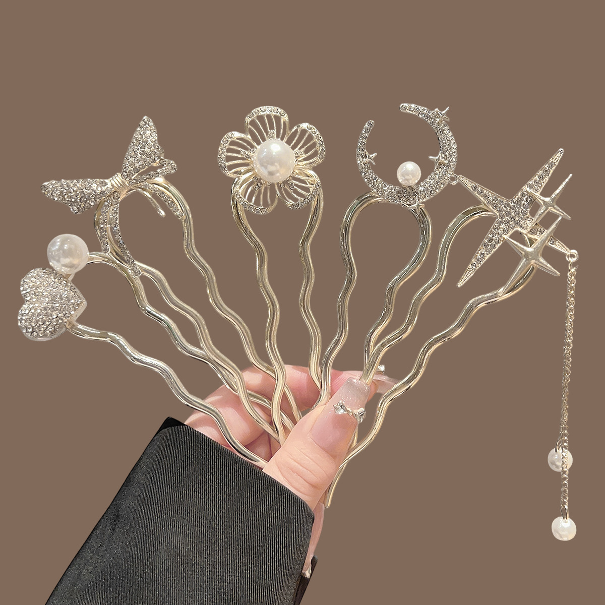 Parel Bloem Hart Maan U-vormig - Women Accessories Shop recensie en prijs